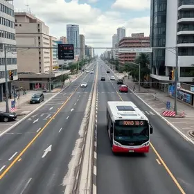 obras corredor de ônibus Avenida Santo Amaro