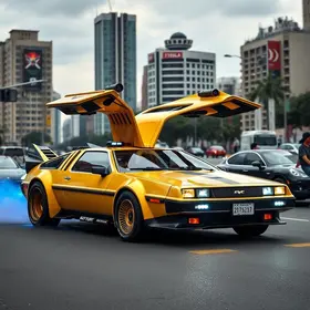 Batmóvel e DeLorean em São Paulo